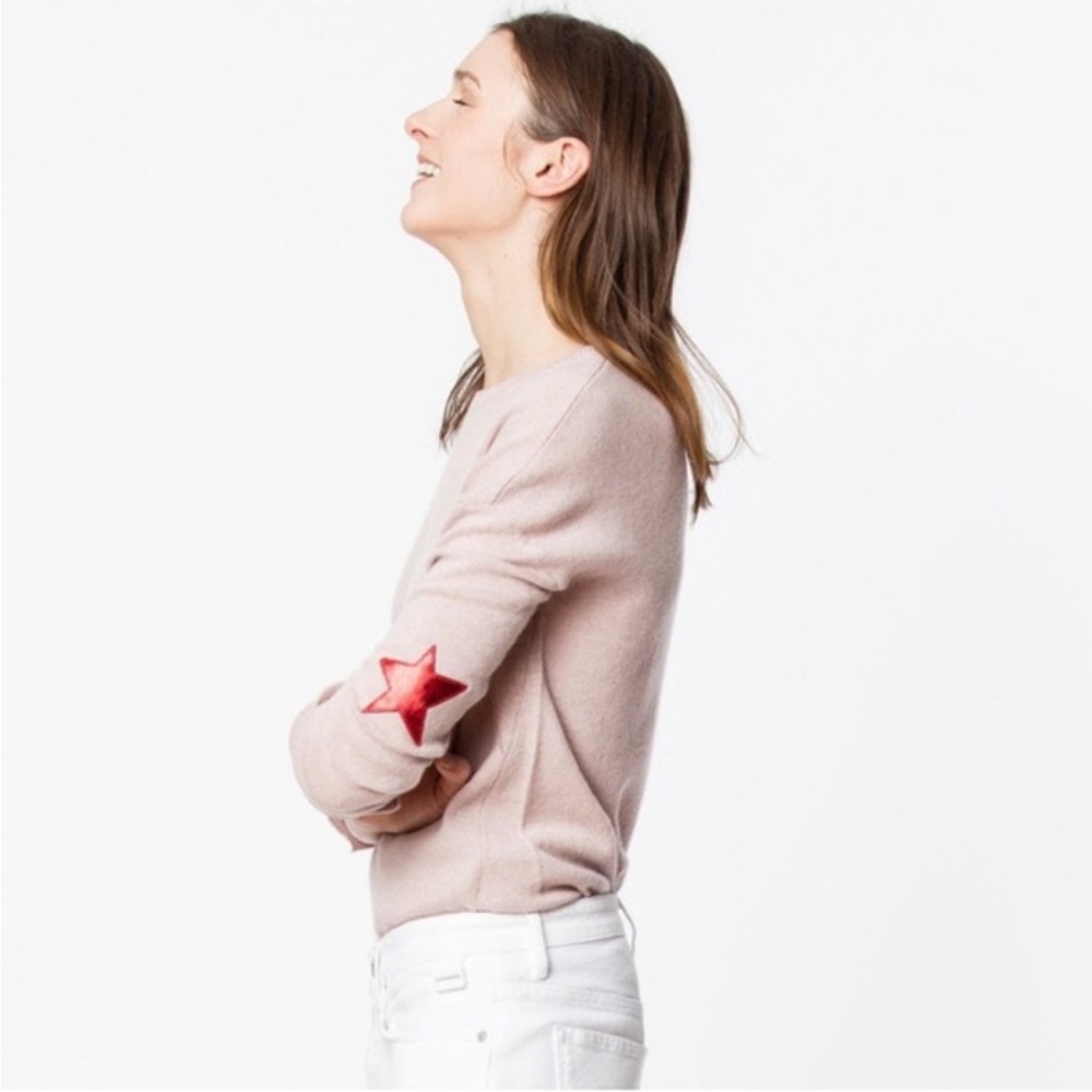 Zadig & Voltaire Blush Sweater with Red Star Accent